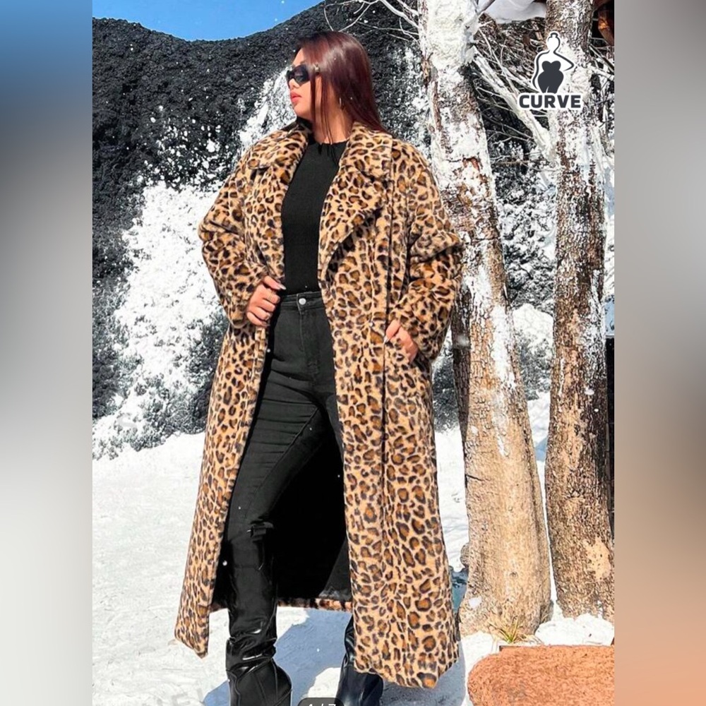 SHEIN Leopard Print Pea Coat